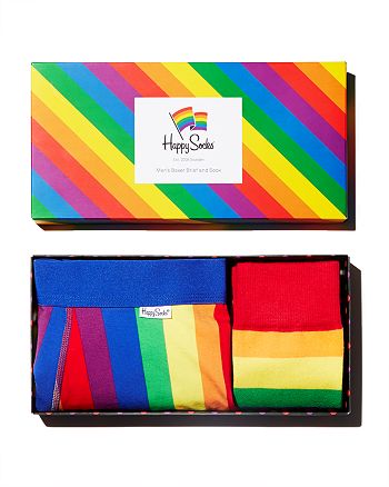 Happy Socks - Pride Rainbow Striped Socks & Boxer Briefs Gift Box