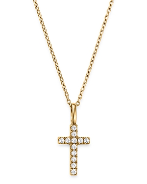 Bloomingdale's Diamond Cross Pendant Necklace in 14K Yellow Gold, 0.08 ct. t.w. - 100% Exclusive