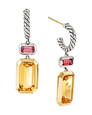 David Yurman Accessories STERLING SILVER NOVELLA DROP EARRINGS WITH CITRINE & 18K YELLOW GOLD