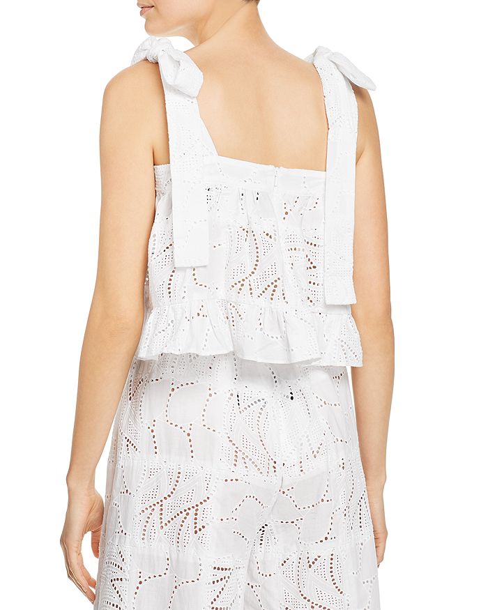 Paper London Emely Eyelet Lace Cropped Top In White ModeSens