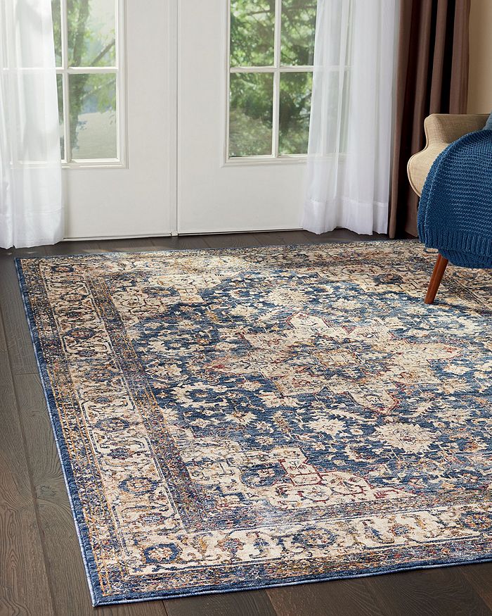 Kenneth Mink Taza Heriz Area Rug, 5'3 X 7'6 In Dark Blue