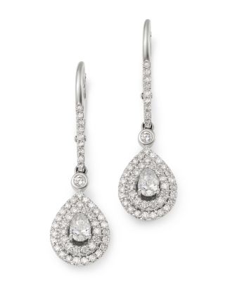 Bloomingdale's Pear-Shaped Diamond Drop Earrings in 14K White Gold, 1.0 ...