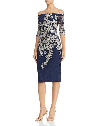 Avery G Embroidered-Lace Midi Dress | Bloomingdale's