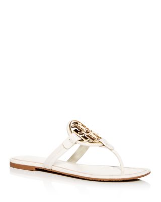 white and gold tory burch sandals