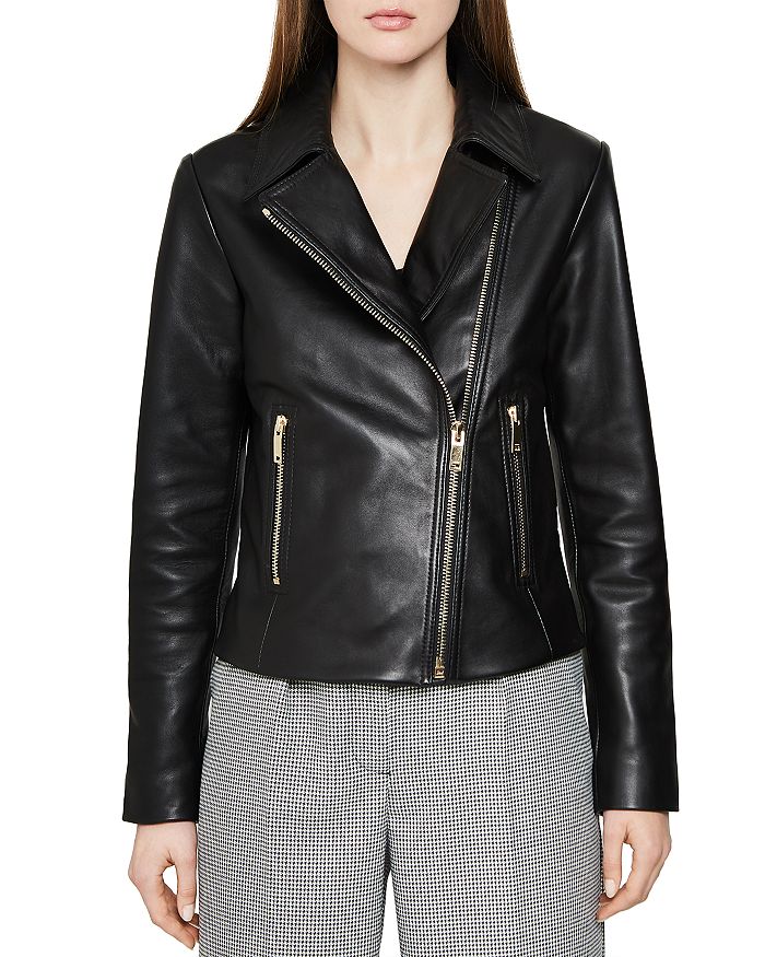 REISS Blair Leather Biker Jacket Bloomingdale s