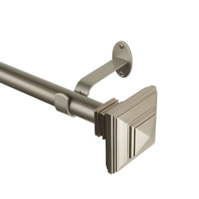Elrene Home Fashions - Florence Adjustable Curtain Rod with Square Finials, 48"-86"