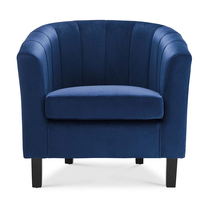 Modway Prospect Channel Tufted Upholstered Velvet Armchair In Navy