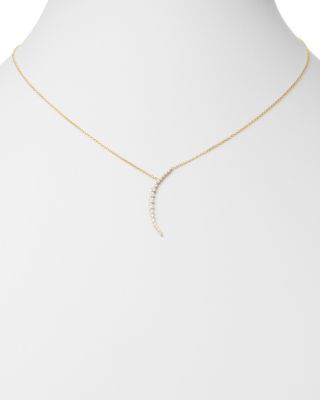 Diamond Crescent Necklace in 14K Yellow Gold, 0.35 tcw 