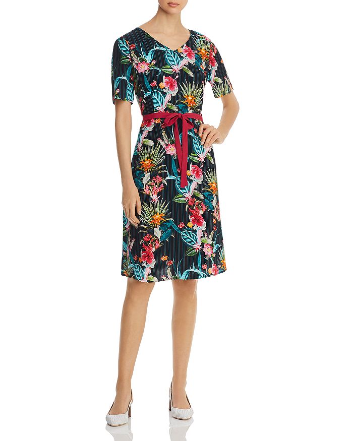 BASLER Belted Floral-Print Dress | Bloomingdale's