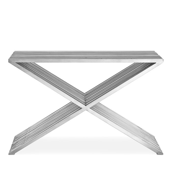 Shop Modway Press Console Table In Silver