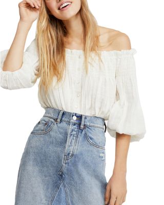 Free People - Dancing Till Dawn Off-the-Shoulder Cropped Top