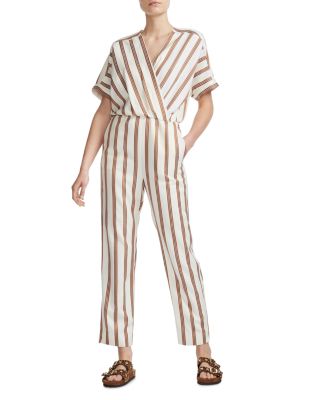 maje striped jumpsuit