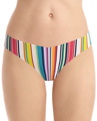 Commando Print Microfiber Thong In Candy Stripe