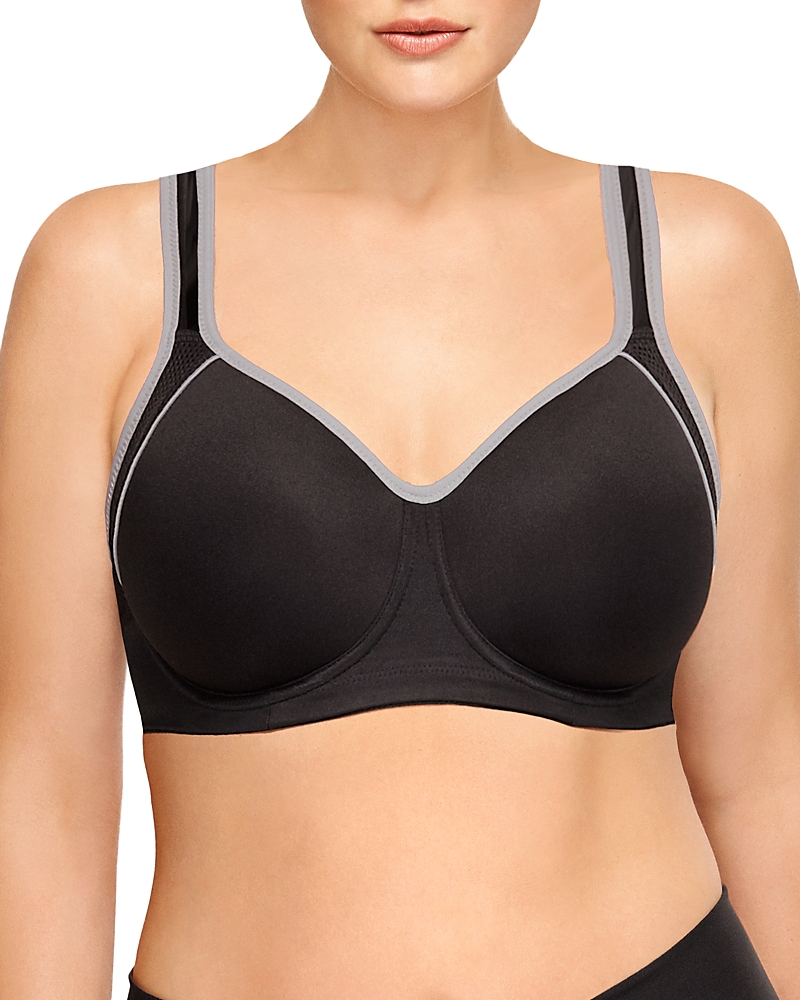Wacoal Lindsey Sport Contour Underwire Sports Bra In Black/lilac Gray
