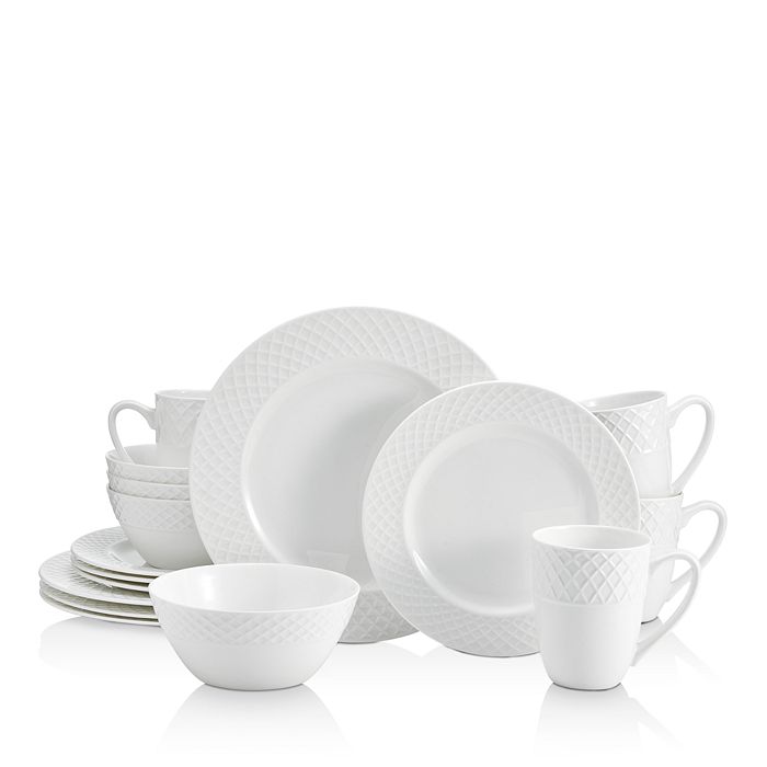 Shop Mikasa Trellis White 16-piece Dinnerware Set
