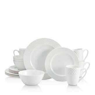 Mikasa Trellis White 16-Piece Dinnerware Set | Bloomingdale's