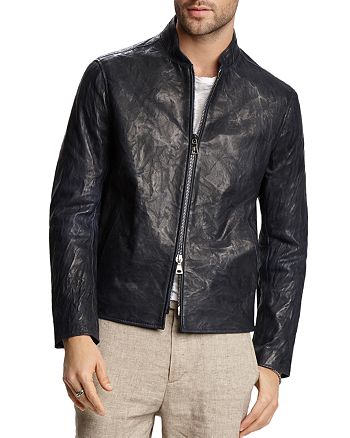 John Varvatos Collection Burnished Leather Moto Jacket | Bloomingdale's