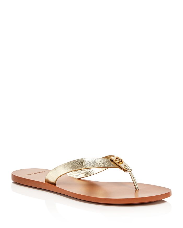TORY BURCH WOMEN'S MANON LEATHER THONG SANDALS,57286