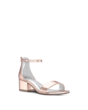 Shop Nina Girls' Hidi Block Heel Sandals - Little Kid, Big Kid In Rose Gold