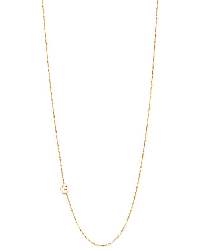 Shop Zoe Lev 14k Yellow Gold Asymmetrical Initial Pendant Necklace, 18l In G/gold