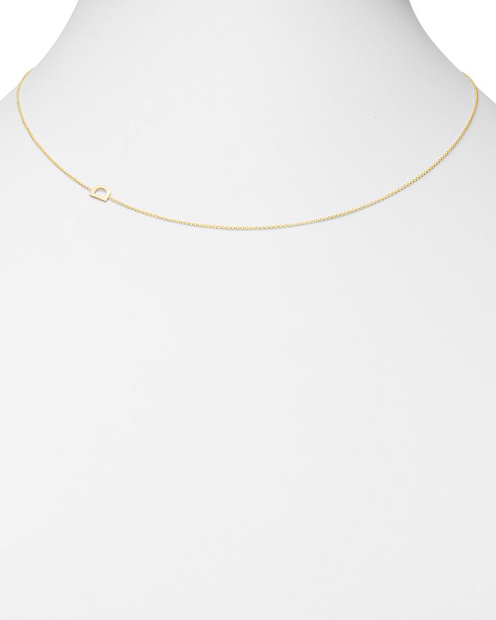 Shop Zoe Lev 14k Yellow Gold Asymmetrical Initial Pendant Necklace, 18l In D/gold