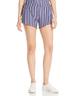 CHASER Striped High-Rise Shorts | Bloomingdale's