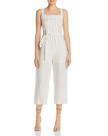 Lost and Wander Gabriela Striped Cropped Linen Jumpsuit | Bloomingdale's