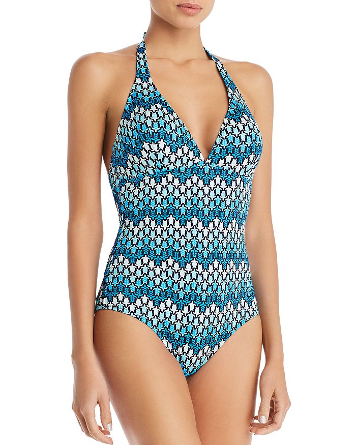 VILEBREQUIN HERRINGBONES TURTLES ONE PIECE SWIMSUIT,FMSH9H03