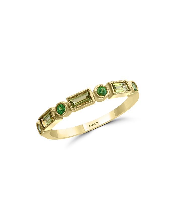 Bloomingdale's Peridot & Tsavorite Band In 14k Yellow Gold - 100% Exclusive In Green/gold