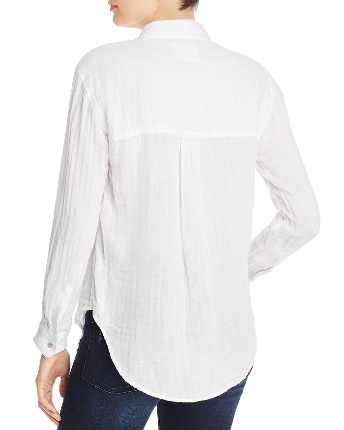 Shop Rails Ellis Long Sleeve Gauze Shirt In White
