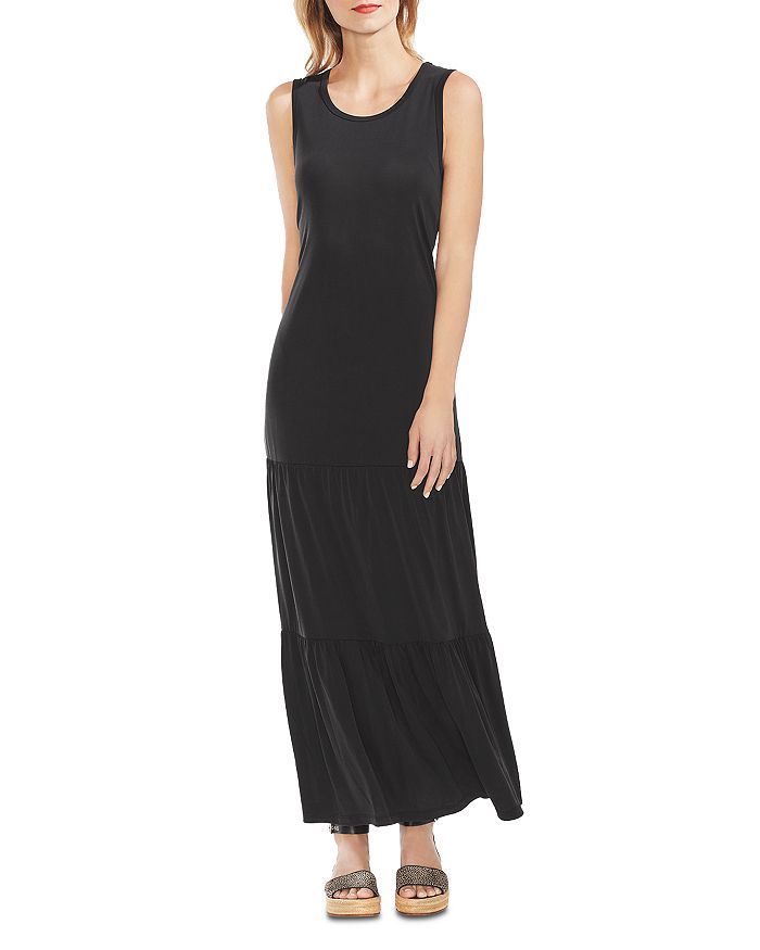 Tiered jersey 2025 maxi dress