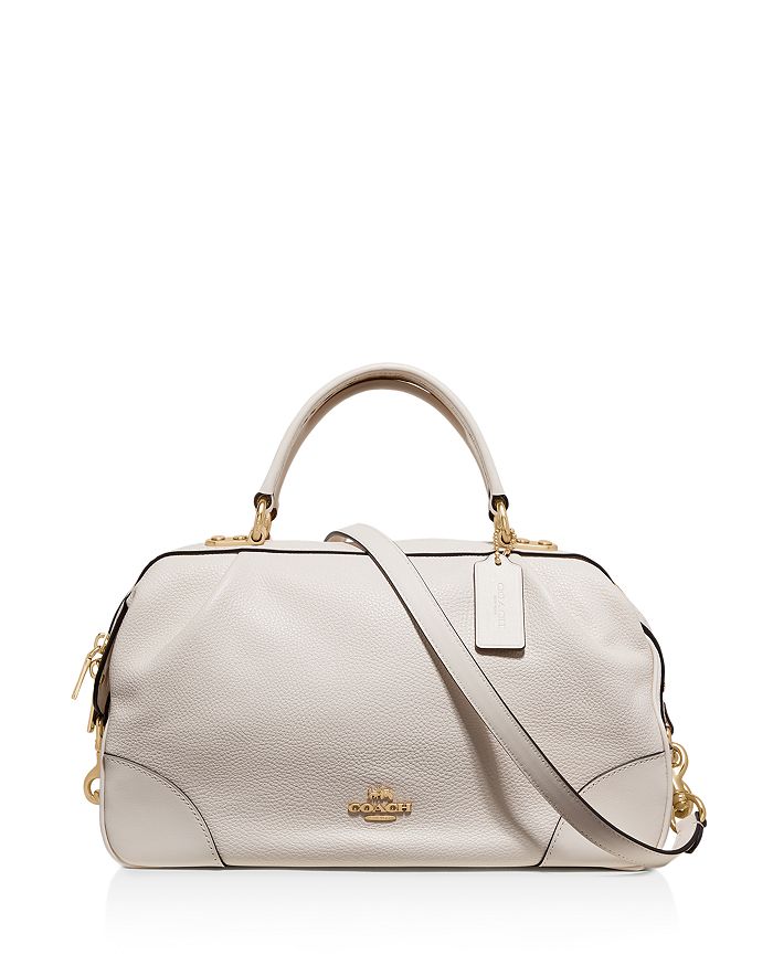 COACH Lane Medium Polished Pebble Leather Satchel Bloomingdale s