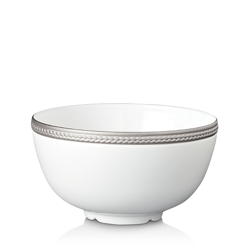 L'objet Soie Tressee Platinum Cereal Bowl In White