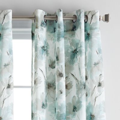 Modern Bloom Semi-Sheer Grommet Curtain Panel, 50" x 84"