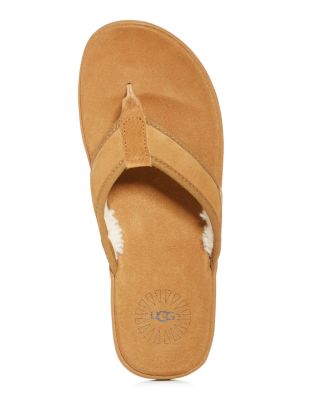 New UGG Seaside Flip Sandals - Black Leather, Size 13 M US