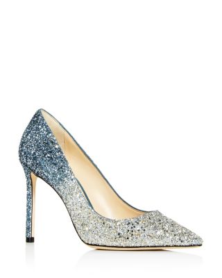 Glitter Pointed-Toe Pumps 
