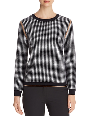 MAX MARA MAXMARA COLLE HOUNDSTOOTH SWEATER,136613930000110