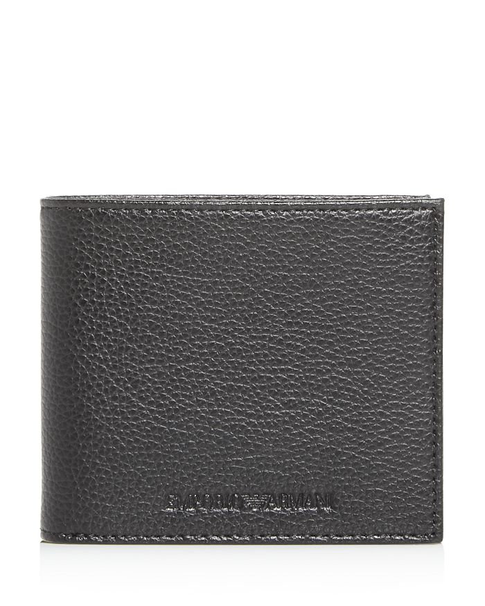 Armani Vitello Bottalato Leather Bi-Fold Wallet | Bloomingdale's