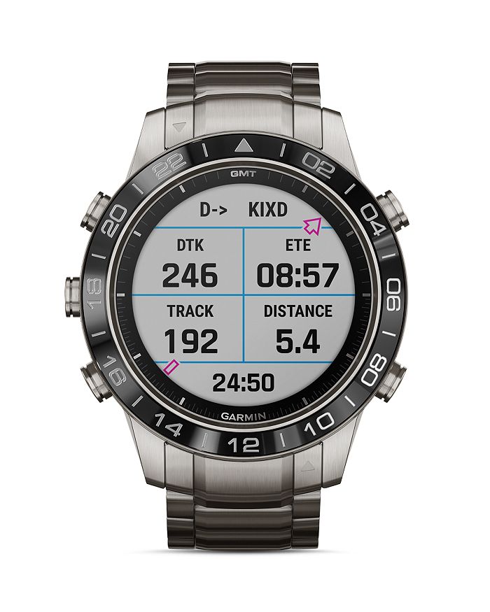 Garmin Unisex Marq Aviator Stainless Titanium Strap Smart Watch 46mm In ...