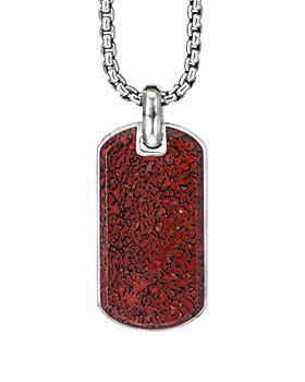 David Yurman - Sterling Silver Exotic Stone Streamline® Tag with Red Agate