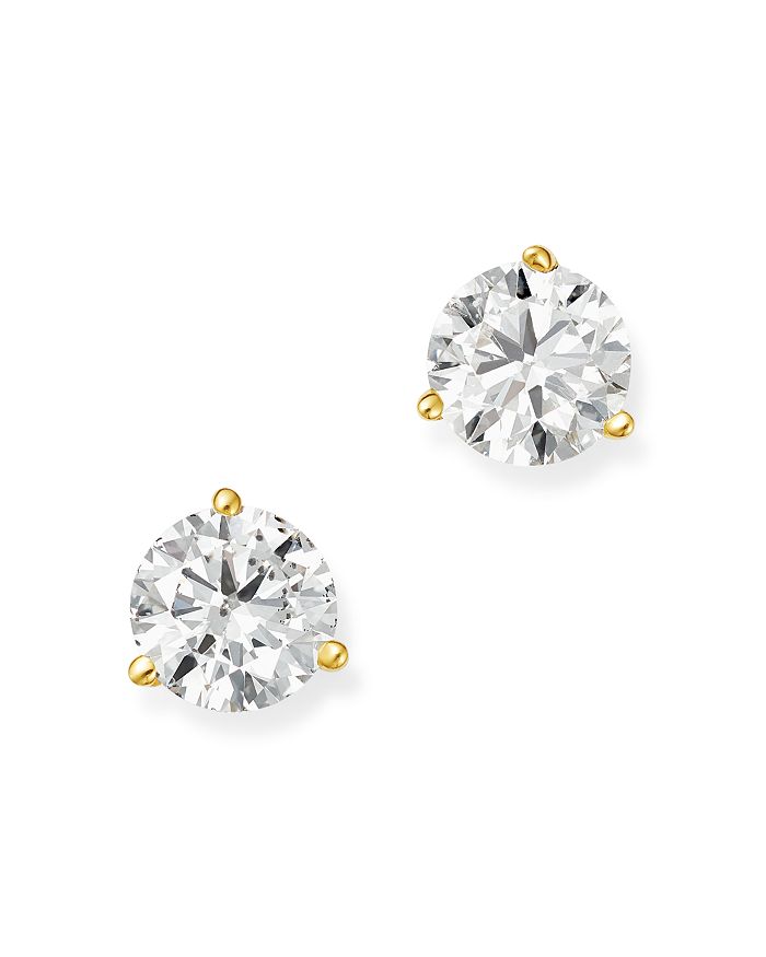Bloomingdale's Certified Diamond Stud Earrings In 18k Yellow Gold Martini Setting, 1.50 Ct. T.w. - 100% Exclusive In White/gold