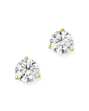 Bloomingdale's Certified Diamond Stud Earrings in 18K Yellow Gold Martini Setting, 1.50 ct. t.w. - 1