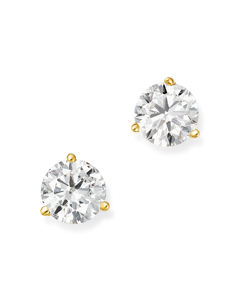 Bloomingdale's Certified Diamond Stud Earrings In 18k Yellow Gold Martini Setting, 1.50 Ct. T. W. - Exclusive In White/gold