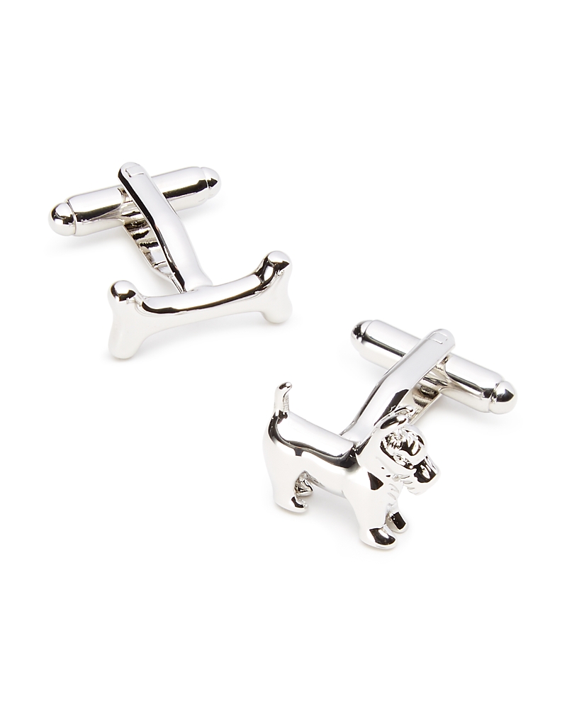 Link Up Dog & Bone Cufflinks In Silver