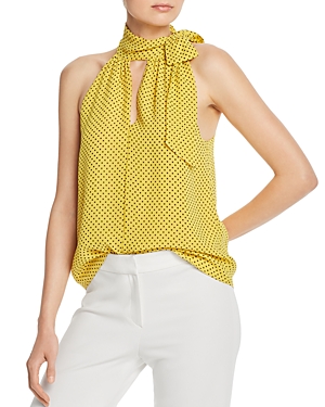 Joie Dalman Tie Neck Silk Tank In Sulphur