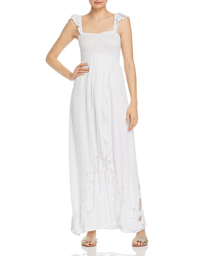 Tiare Hawaii Hollie Crocheted-hem Maxi Dress In White | ModeSens