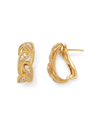 Roberto Coin 18K Yellow Gold Byzantine Barocco Diamond Drop Earrings ...