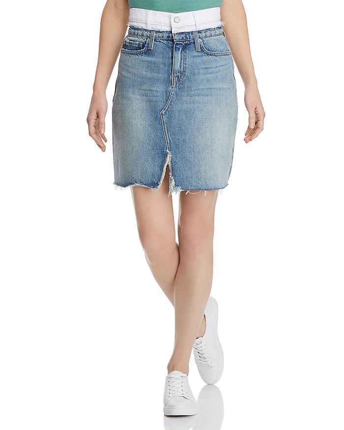 Hudson Lulu Denim Skirt in White Charger Bloomingdale s
