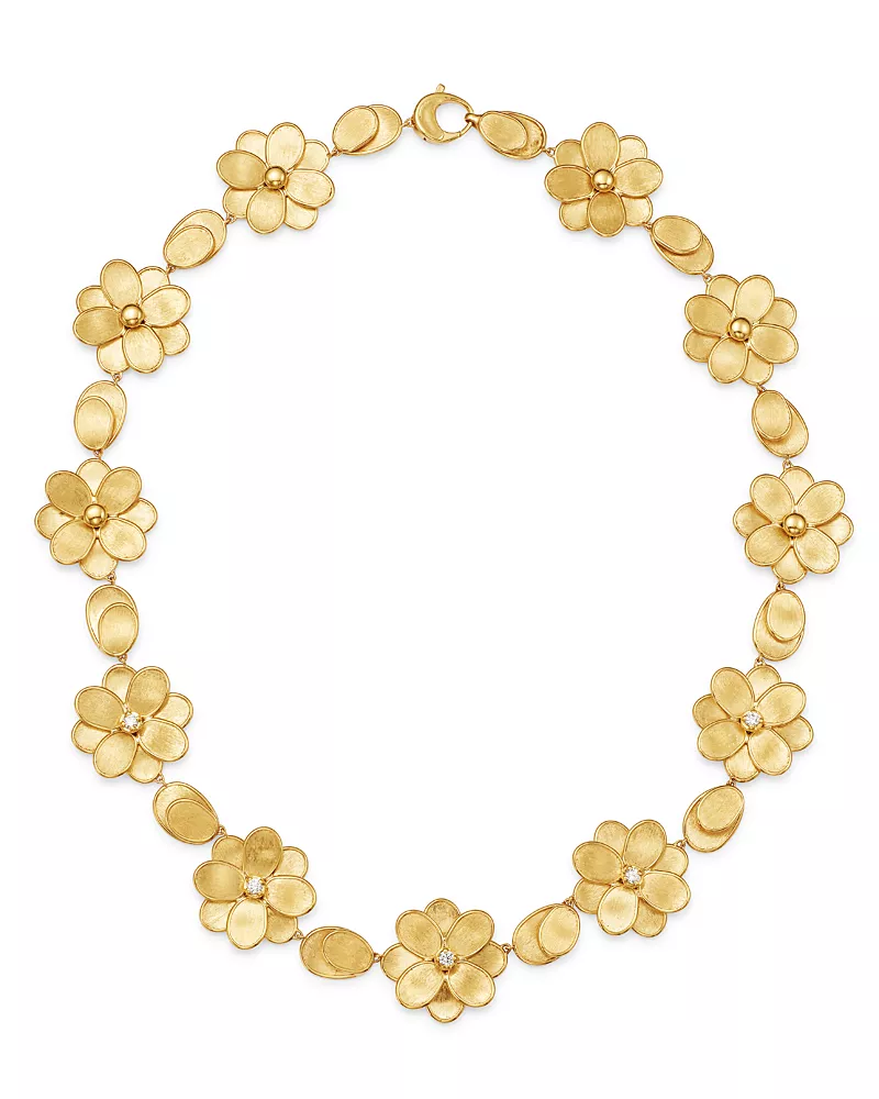 Marco Bicego 18K Yellow Gold Petali Diamond Collar Necklace, 17.5