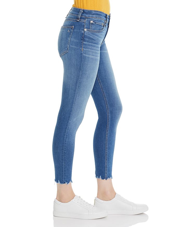 Rag & Bone Cate Cropped Skinny Jeans With Shredded Hem In Flint | ModeSens